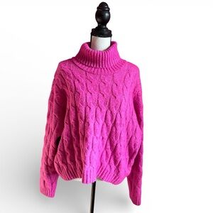 Pink Rose Turtleneck Sweater Size XL